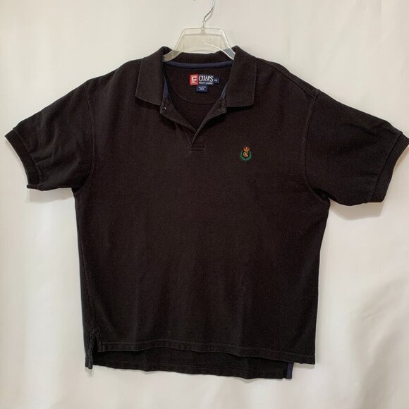 Chaps Ralph Lauren Black Polo Shirt Size XXL with Crown CRL Logo - Picture 1 of 7